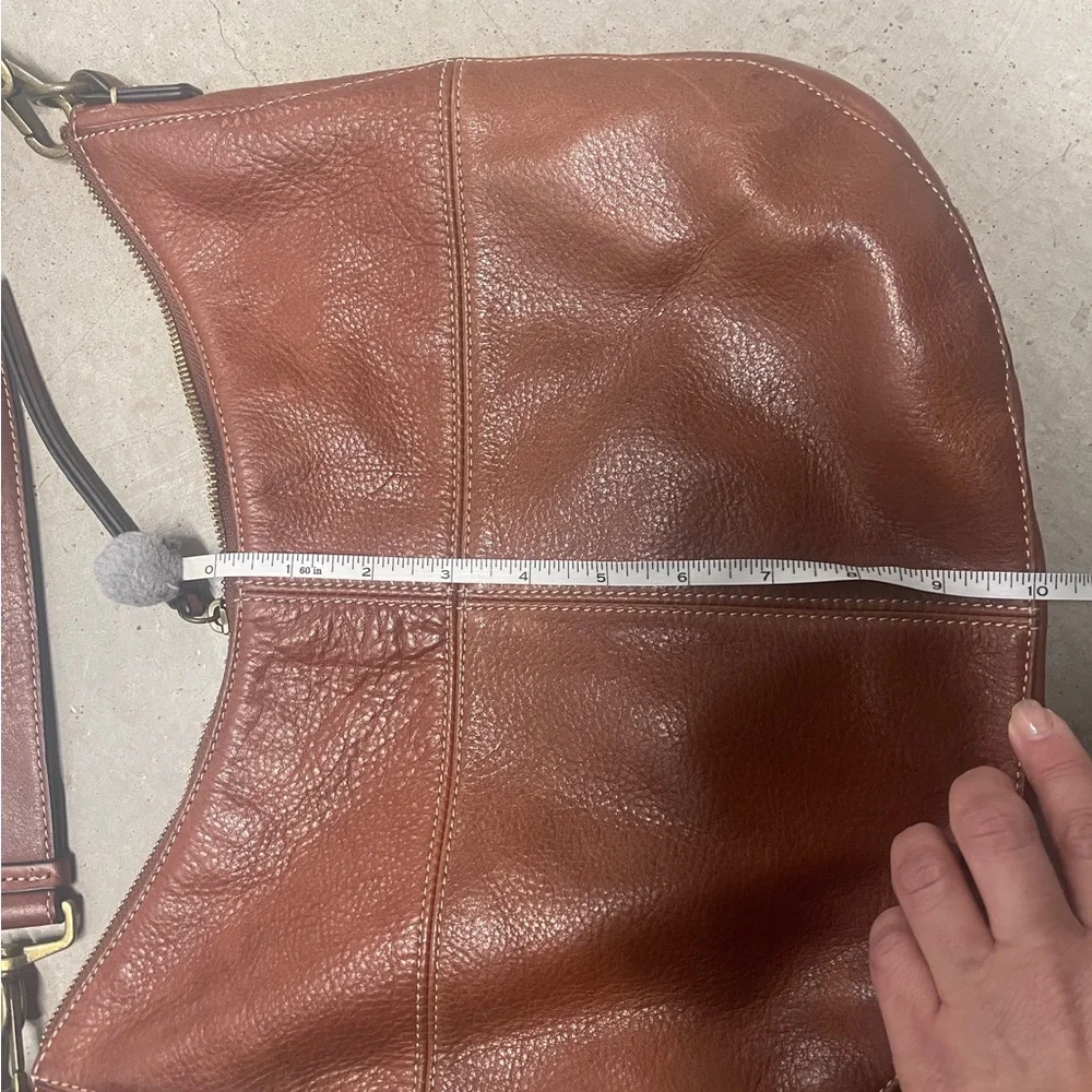 MARGO Cognac / Caramel / Camel Genuine Leather Hobo Bag Purse - Picture 15 of 16